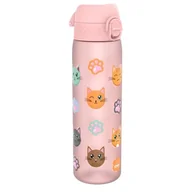 Butelki filtrujące - ION8 Różowa butelka na wodę w kotki 500 ml - miniaturka - grafika 1