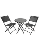 Meble ogrodowe - Kompaktowy zestaw balkonowy kawowy CAFFE LATTE MEVEN, 3 elementy - miniaturka - grafika 1