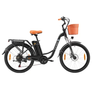 Elektryczny rower miejski TTGO YY-26ST, silnik 250W, bateria 36V 14,5AH, opony 26*1,95 cali, maks. prędkość 25km/h - Czarny - Rowery elektryczne - miniaturka - grafika 1