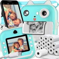 Aparaty natychmiastowe - Aparat Natychmiastowy Mini Drukarka Termiczna Do Zdjęć + 22 Rolki Xl - miniaturka - grafika 1