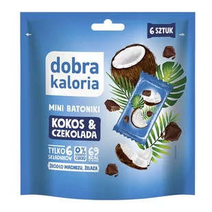 Mini batoniki Kokos & Czekolada Dobra Kaloria 102 g | Batony bez dodatku cukru - Batoniki - miniaturka - grafika 1