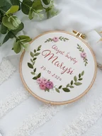 Pamiątka Chrztu Świętego - Haftowany tamborek PAMIĄTKA CHRZTU ŚWIĘTEGO prezent na chrzest, metryczka - miniaturka - grafika 1