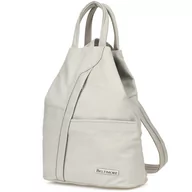 Torebki damskie - Siwy Beltimore Plecak Damski Skórzany Trójkąt Pojemny Q60 szary, srebrny - miniaturka - grafika 1