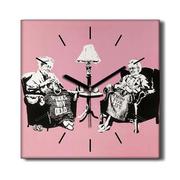 Zegary - Klasyczny zegar na płótnie Babcie Banksy 30x30 cm, Coloray - miniaturka - grafika 1