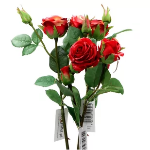 Róża sztuczna gałązka czerwona różowa ombre 60cm - Balony i akcesoria - miniaturka - grafika 1