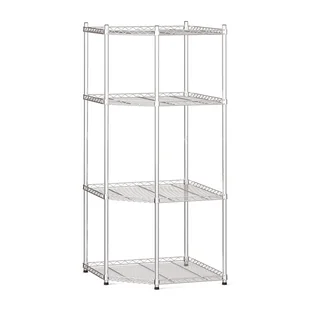 B2B Partner Regał rogowy, druciany, 1500x680x680mm, 4 półki 410057 - Szafy i regały magazynowe - miniaturka - grafika 1