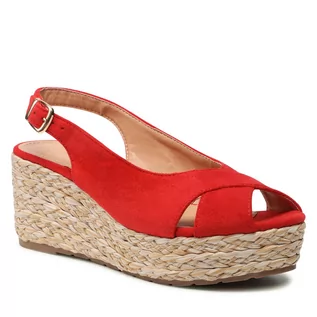 Sandały damskie - Espadryle JENNY FAIRY - TS5249-01 Red - grafika 1