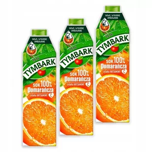 Tymbark Sok 100% pomarańcza 1 l x 3 sztuk - Soki i napoje niegazowane - miniaturka - grafika 1
