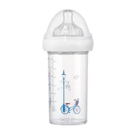 Butelki dla niemowląt - Le Biberon Français butelka ze smoczkiem dla niemowląt 6 m+ tritanowa Rower, 210 ml - miniaturka - grafika 1