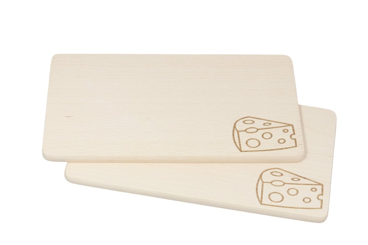 DESKA DO KROJENIA MINI Z GRAWEREM SER KUCHENNA DREWNIANA 22x12x1cm 2 sztuki