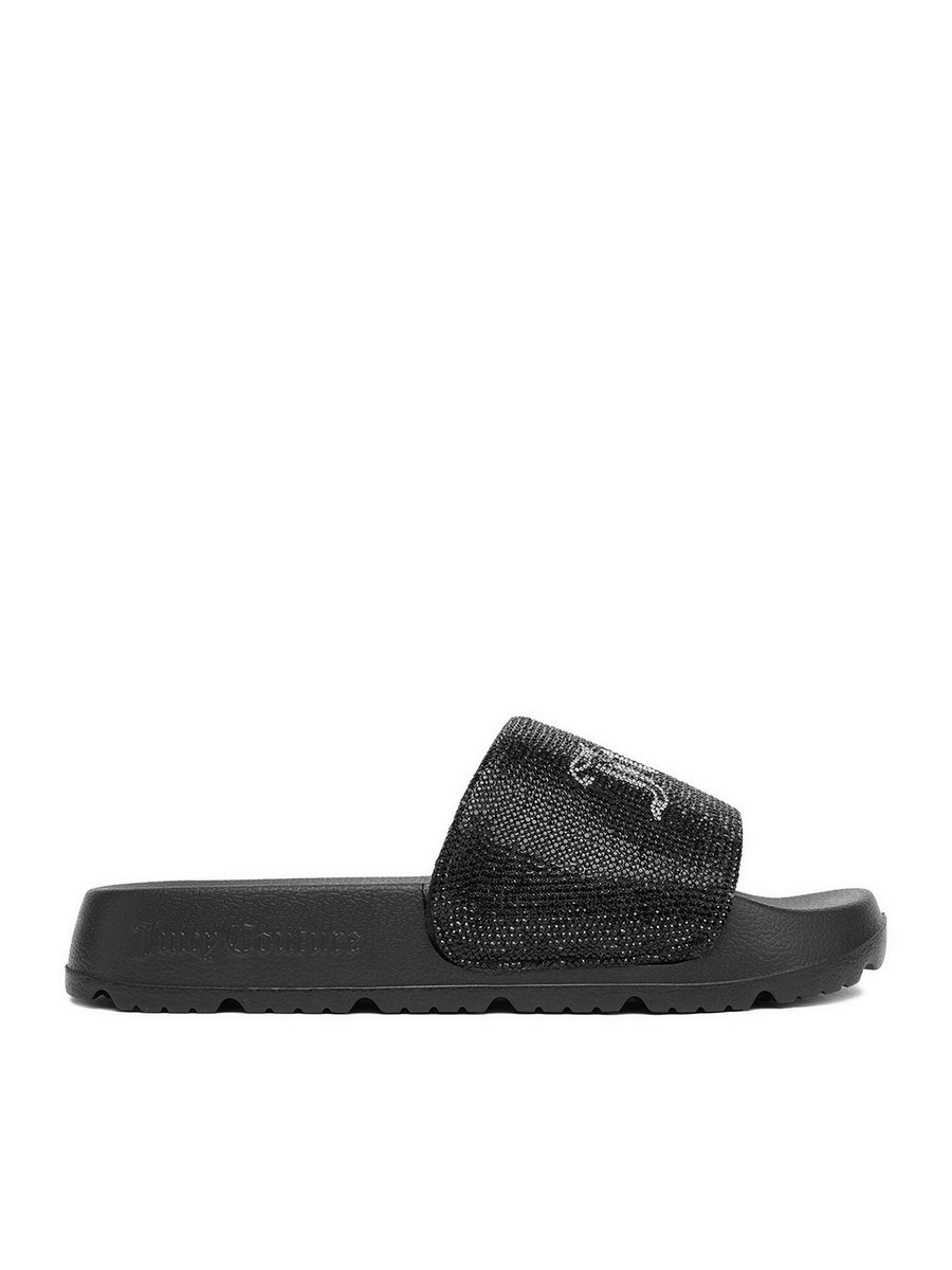 Juicy Couture Klapki Damskie Czarny JUICY COUTURE-CEO-PJC4 Czarny