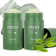 Herbata - 2 Szt Zielona Herbata Maska Stick Blackhead Remover Głębokie oczyszczanie Smarowanie Glinka Nawilża Oil Control Oczyszczająca Clay Mask - miniaturka - grafika 1