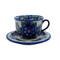 Filiżanki - Ceramiczna filiżanka i spodek Ceramika Bolesławiec - miniaturka - grafika 1