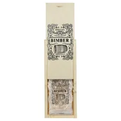 Domowy wyrób alkoholu - Drewniana skrzynka na butelkę - Bimber | FALA + butelka - miniaturka - grafika 1