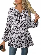 Bluzki damskie - Shein Bluzka Damska Wielokolorowa Wzór 36 Łwn - miniaturka - grafika 1