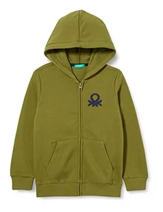 United Colors of Benetton Chłopięca bluza z kapturem z długim rękawem, Zielony wojskowy 37b, 150 - Bluzy dla chłopców - miniaturka - grafika 1
