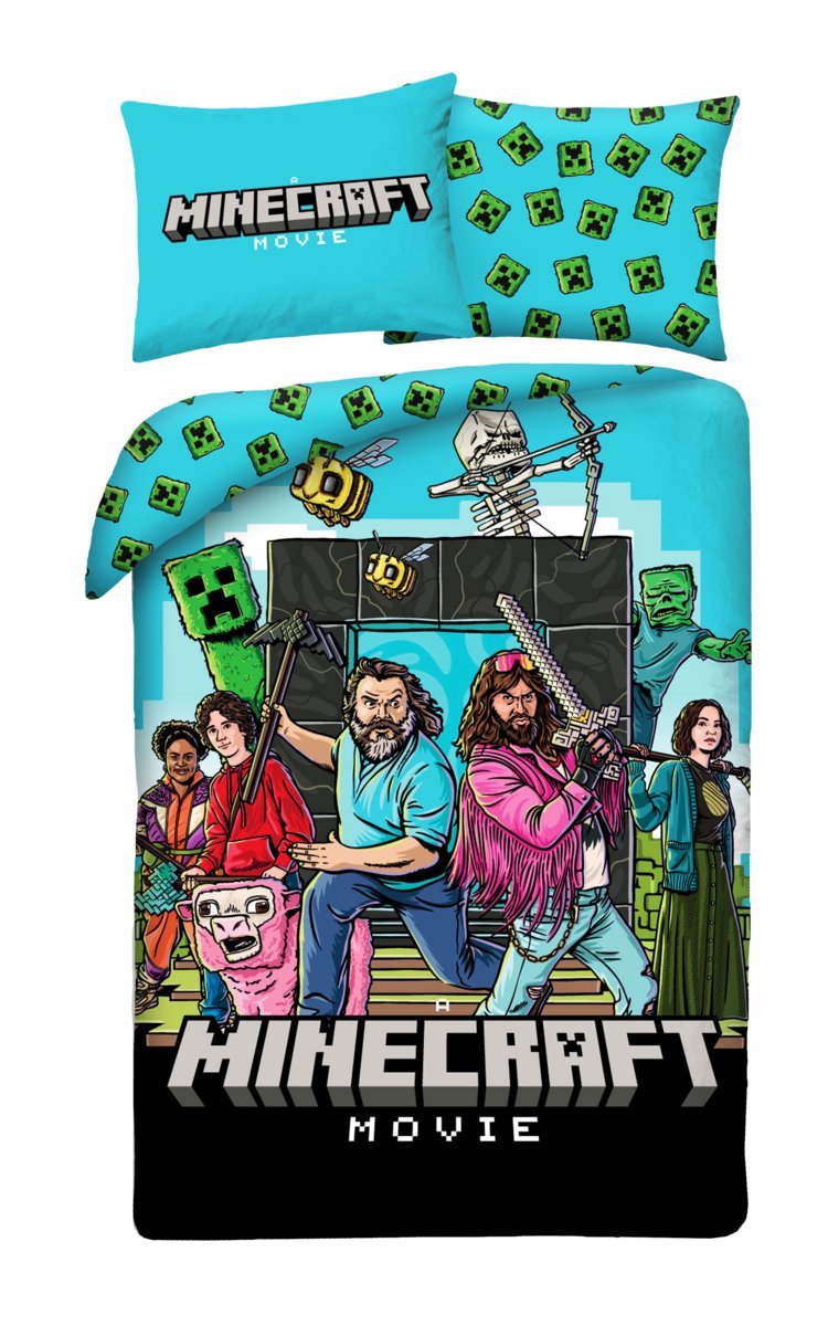 Pościel dziecięca Minecraft 140 x 200 cm Halantex Steve Creeper Mikrofibra