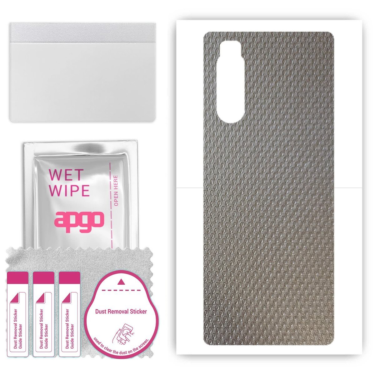 Folia naklejka skórka strukturalna na TYŁ do Sony Xperia 5 - Aluminium krople - apgo SKINS