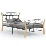 Łóżka - Rama łóżka, czarna, VidaXL, metalowa, 100x200 cm - miniaturka - grafika 1