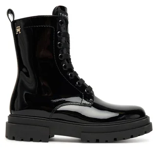 Trapery Tommy Hilfiger Lace-Up Bootie T4A5-34025-0775 S Czarny - Buty dla dziewczynek - miniaturka - grafika 1