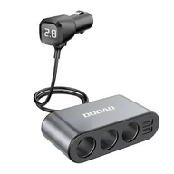 Ładowarki samochodowe - Dudao ładowarka samochodowa 2x USB / 3x rozdzielacz gniazda zapalniczki czarny (R1Pro black) - miniaturka - grafika 1