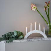 Świeczniki - Świecznik Avento z drewna, 5-punktowy, biały - miniaturka - grafika 1