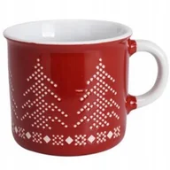 Kubki - Czerwony Kubek Świąteczny Ceramiczny Kubeczek Prezent 170 Ml Sweterek - miniaturka - grafika 1