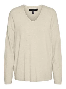 Vero Moda Sweter w kolorze beżowym - Swetry damskie - miniaturka - grafika 1