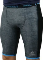 Spodnie sportowe męskie - Adidas Legginsy męskie Techfit Chill Short Tights szare r. 46 S27030 - miniaturka - grafika 1