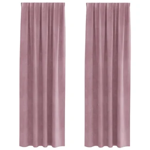 Zasłony vidaXL Ciemnoróżowe Poliester 140 x 245 cm Wstawki dekoracyjne - Zasłony - miniaturka - grafika 1