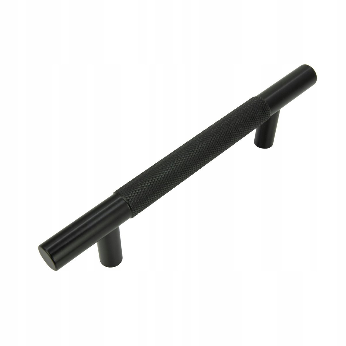 Uchwyt meblowy reling ryflowany 96 mm czarny Metalowy uchwyt do szafki