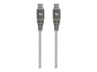 Kable komputerowe i do monitorów - GEMBIRD KABEL USB TYPE-C (PD) 100W 1.5M SZARO/BIAŁ - Zamów do 16:00, wysyłka kurierem tego samego dnia! - miniaturka - grafika 1