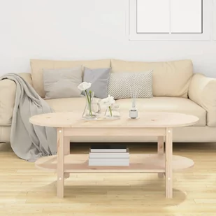 Stolik kawowy, 110x55x45 cm, lite drewno sosnowe Lumarko - Ławy i stoliki kawowe - miniaturka - grafika 4