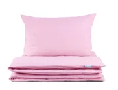 Pościel dla dzieci - Pościel dziecięca 100x160 bawełniana różowa z plecaczkiem - miniaturka - grafika 1