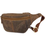 Nerki - Saszetka Nerka Skórzana Biodrówka Brąz Nubuk Beltimore S10 : Kolory - Brązowy, Beżowy - miniaturka - grafika 1