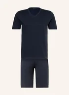 Moda i Uroda OUTLET - Hanro Piżama Z Szortami Night Selection blau - miniaturka - grafika 1