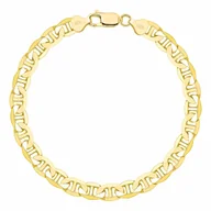 Bransolety męskie - OPRAVA POZŁACANA SREBRNA BRANSOLETKA GUCCI 925 585 - 6,5MM 20cm MASYWNA MĘSKA - miniaturka - grafika 1