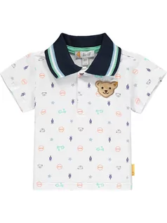 Kaftaniki dla niemowląt - Steiff Koszulka polo w kolorze białym ze wzorem - grafika 1