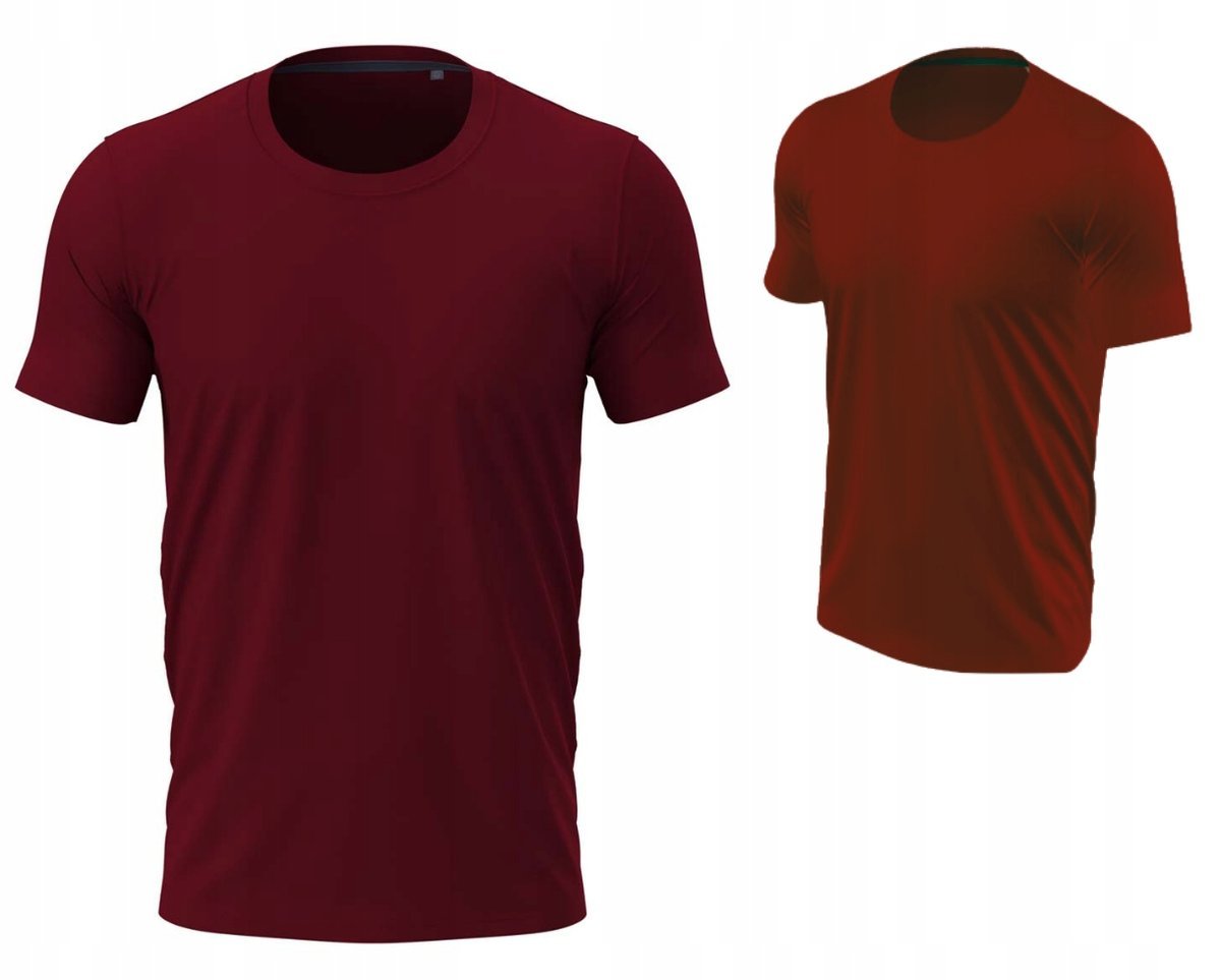 T-shirt Koszulka męska Slim Elastic Bawełna JAKOŚĆ STEDMAN 9600 BORDOWA XXL