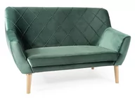 Sofy i kanapy - Sofa do salonu welurowa tapicerowana KIER 2 VELVET zielona/buk SIGNAL - miniaturka - grafika 1