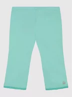 Spodnie i spodenki dla dziewczynek - Benetton United Colors Of Legginsy 3MT1I0820 Zielony Slim Fit - miniaturka - grafika 1