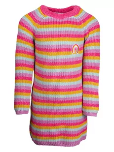 Happy girls by Eisend Sukienka dzianinowa ze wzorem - Bluzy i sweterki niemowlęce - miniaturka - grafika 1