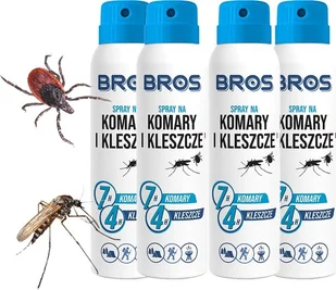 Bros BROS - spray na komary i kleszcze 90ml - 4 szt. - Zwalczanie i odstraszanie szkodników - miniaturka - grafika 1