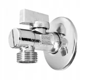 Zawory i kraniki - Diamond kurek kulowy kątowy z filtrem i z rozetą 1/2"x1/2", chrom ART.801-1/2X1/2 CH. - miniaturka - grafika 1