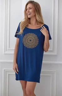 Mandala koszula nocna damska krótki rękaw, Kolor granatowy, Rozmiar S, Gee One - Primodo.com - Piżamy damskie - miniaturka - grafika 1