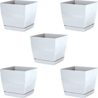 Donice - Dikel 5x Doniczka kwadratowa Coubi DUKP100 + podstawka - miniaturka - grafika 1