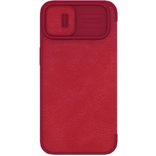 Nillkin Qin Leather Pro Case etui iPhone 14 Plus osłona na aparat kabura pokrowiec obudowa z klapką czerwony - Etui i futerały do telefonów - miniaturka - grafika 4