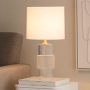 Lampy stojące - Lampa Stołowa Rifflea ze Szklaną Podstawą - miniaturka - grafika 1