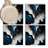 Gadżety dla niej i dla niego - Zestaw Podkładki Szklane pod Kubek 4 Szt Mix Wzory - miniaturka - grafika 1