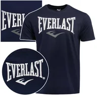 Koszulki męskie - Everlast Koszulka Męska T-shirt Bawełniana Granat Logo 290J86 Rozmiar L - miniaturka - grafika 1
